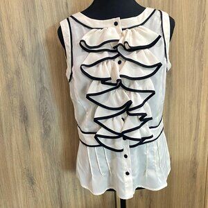 Bianca Nygard Sleeveless Tuxedo Blouse